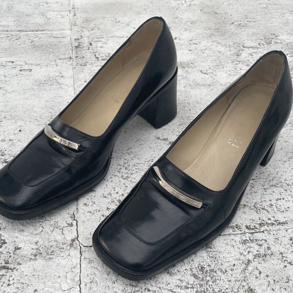 Gucci Women Shoes Black Leather Vintage Pull On Shoes Made In Italy Size 35.5C - Picture 1 of 12